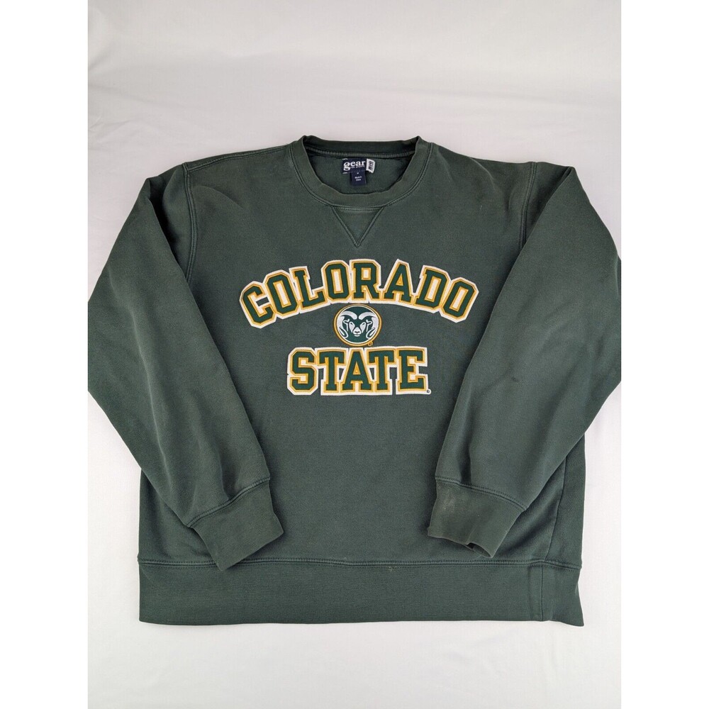 Vintage Colorado State Sweatshirt Mens M Green 1990s Gear Big Cotton Medium